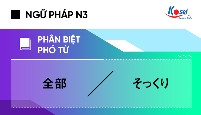 Phân biệt các phó từ: 全部、そっくり